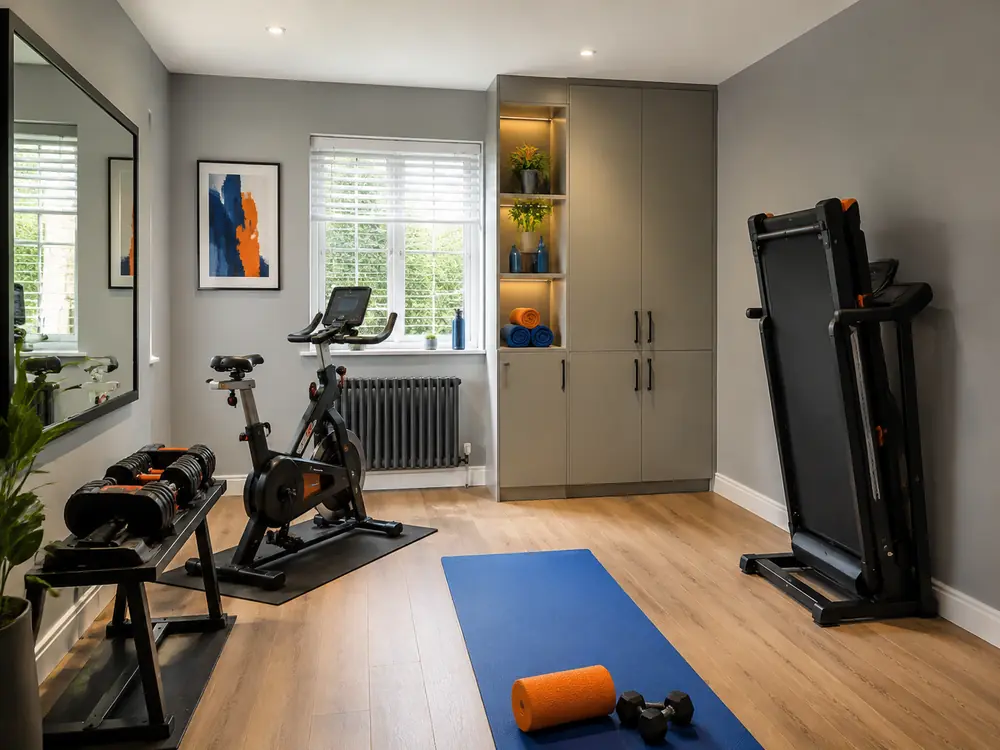 A second realistic 3D design direction for Home Gym / Wellness Room